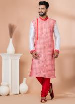 Banarasi Dhupion White Festival Wear Embroidery Work Kurta Pajama